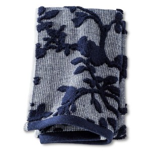 navy floral towel