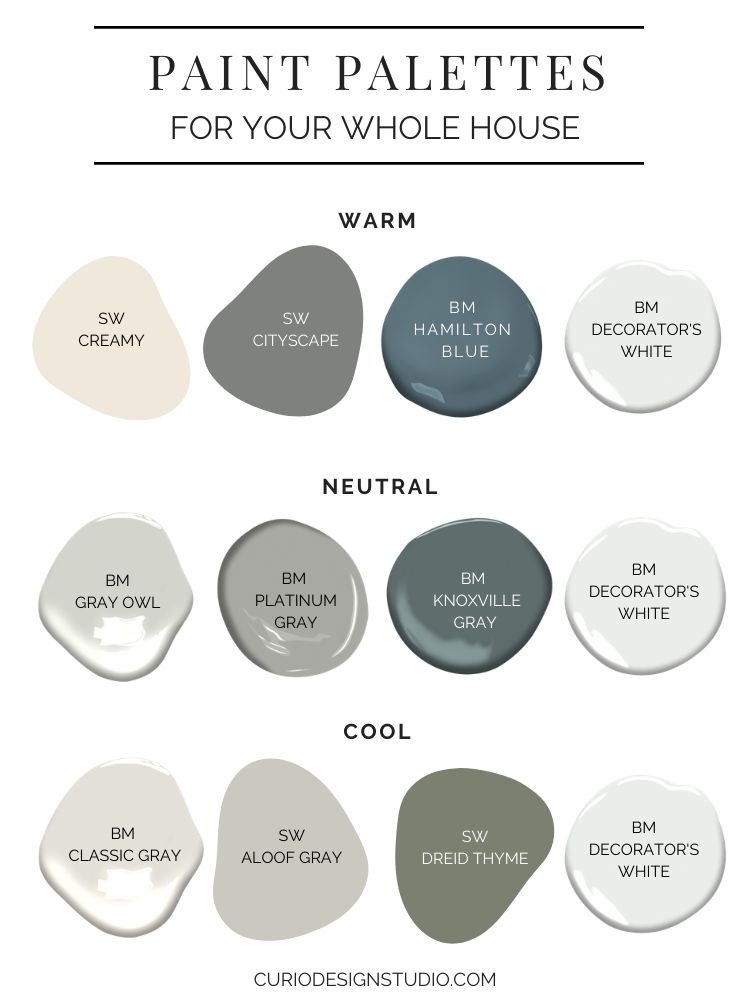 Paint Palettes For Your Entire House Curio Design Studio - How To Coordinate Paint Colors Throughout House