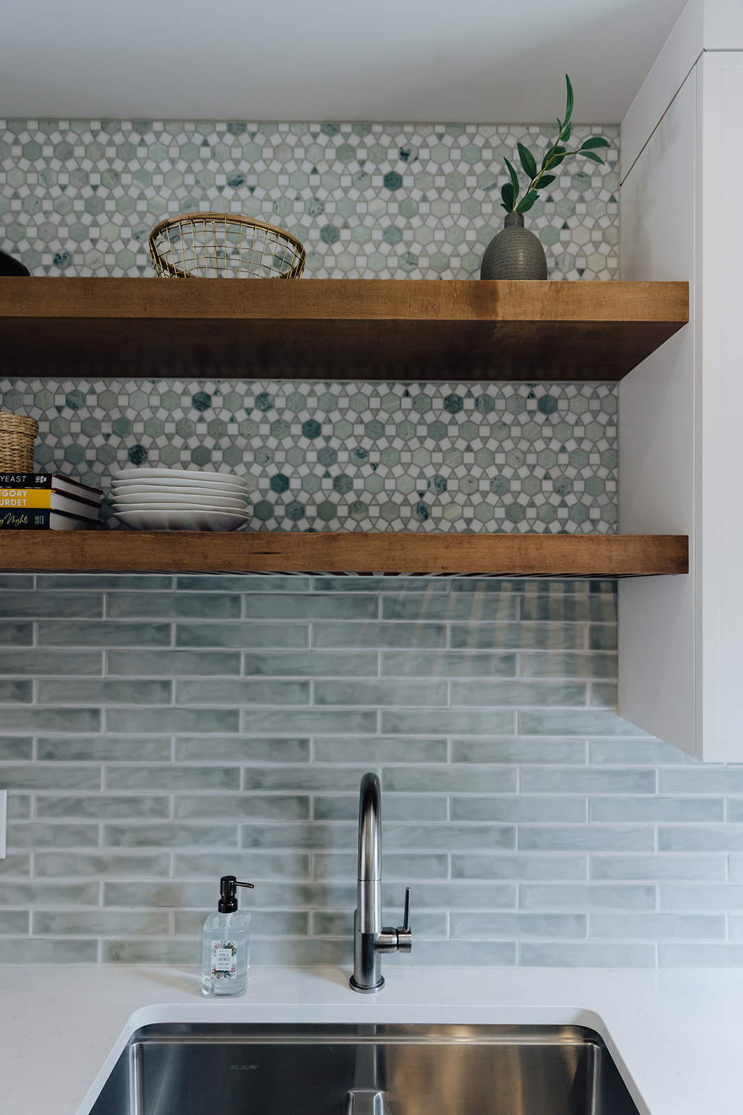 floating shelves custom kitchen